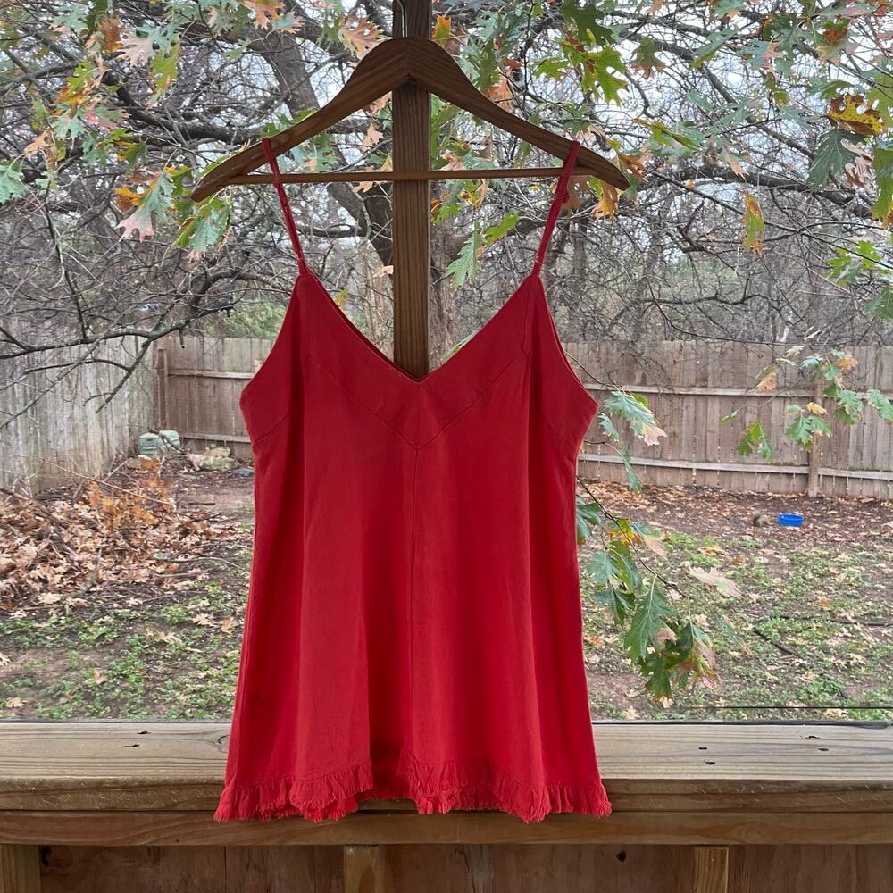 Umgee Women's Coral Linen Blend Sleeveless Top Size S. NEW